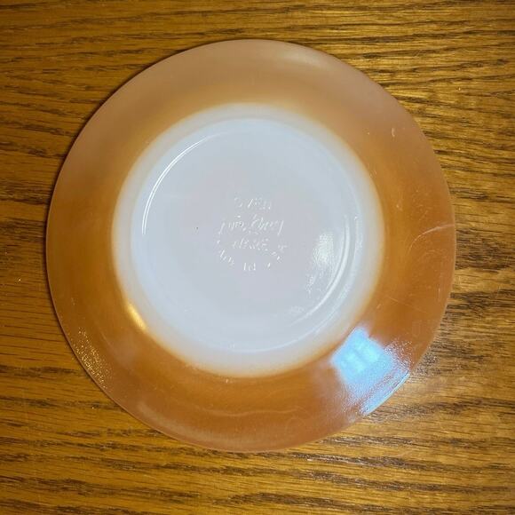 Vintage Anchor Hocking Fire King Peach Luster Ovenware 6" Saucer MCM - Picture 4 of 4
